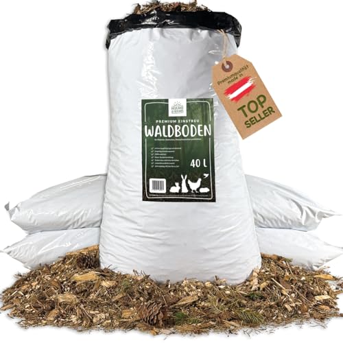 HEULAND Waldboden-Einstreu 3X 40 L – natürliches Einstreu mit Tannen & Fichtennadeln – extrem saugstark & geruchsbindend – für Kaninchen, Meerschweinchen, Hühner & Nager von HEULAND