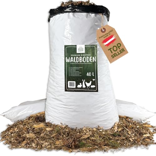 HEULAND Waldboden-Einstreu 2X 40 L – natürliches Einstreu mit Tannen & Fichtennadeln – extrem saugstark & geruchsbindend – für Kaninchen, Meerschweinchen, Hühner & Nager von HEULAND