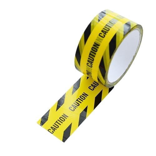 1/Rolle 48 mm x 25 m Warnbänder, gelb, schwarz, Vorsicht, fernhalten, Absperrung, Sicherheitserinnerung, Aufkleber for Lager, Fabrik, Schule für Straßeneinrichtungen Sicherheitserinnerung(CAUTION) von HEUchuan