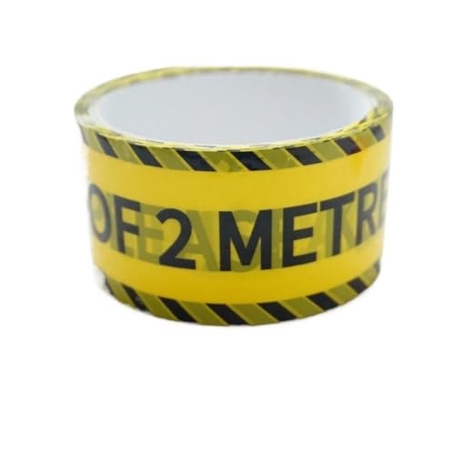 1/Rolle 48 mm x 25 m Warnbänder, gelb, schwarz, Vorsicht, fernhalten, Absperrung, Sicherheitserinnerung, Aufkleber for Lager, Fabrik, Schule für Straßeneinrichtungen Sicherheitserinnerung(Keep 2 Meter von HEUchuan