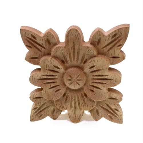 1 stücke Blume Carving Holz Applikationen for Möbel Schrank Holz Leisten Aufkleber Dekorative Figuren für Möbel, Schränke, Wände und Türen(Style1 5cm) von HEUchuan