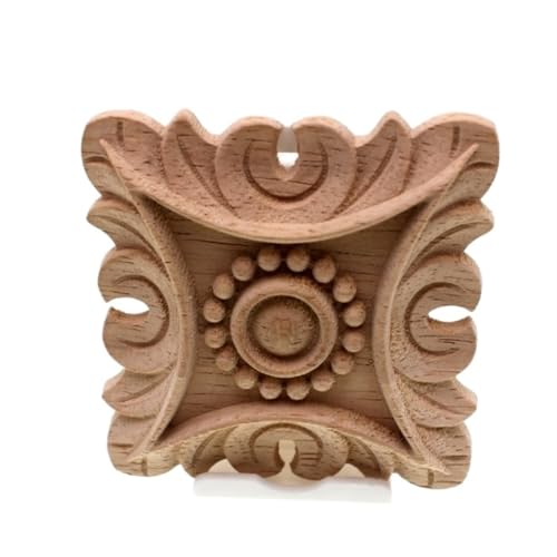 1 stücke Blume Carving Holz Applikationen for Möbel Schrank Holz Leisten Aufkleber Dekorative Figuren für Möbel, Schränke, Wände und Türen(Style3 8cm) von HEUchuan