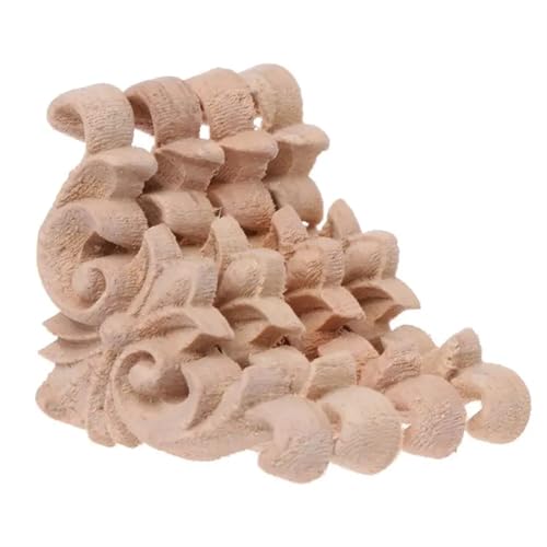 4 Stücke Holz Geschnitzte Ecke Onlay Applique Unlackiert Rahmen Schrank Schrank Aufkleber for Home Möbel Dekoration 12x12cm für Möbel, Schränke, Wände und Türen(4x4cm) von HEUchuan