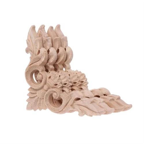 4 Stücke Holz Geschnitzte Ecke Onlay Applique Unlackiert Rahmen Schrank Schrank Aufkleber for Home Möbel Dekoration 12x12cm für Möbel, Schränke, Wände und Türen(8x8cm-01) von HEUchuan