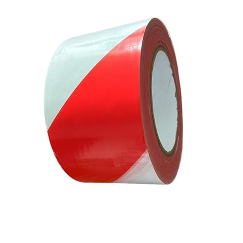 Rot-weiß-gelb-schwarz-blau-weiß gestreiftes Warnband for Warengrund-Gefahrenbereich-Sicherheitswarnung. Keine Viskose für Straßeneinrichtungen Sicherheitserinnerung(Red and white,T1.2milxH75mmxL300m) von HEUchuan