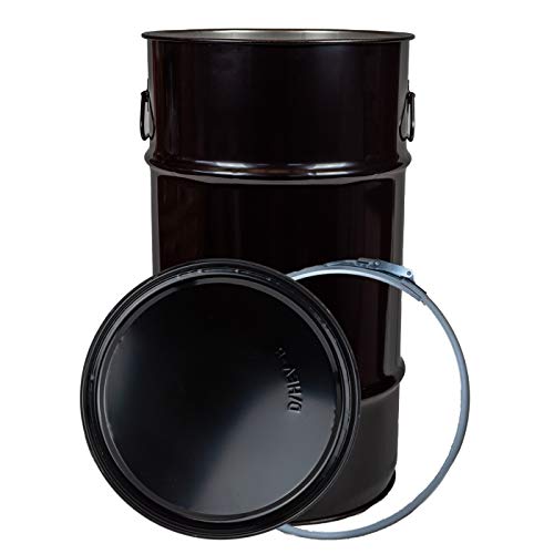 Deckelfass/zylindrisch 60 Liter Fass Schwarz von HEV