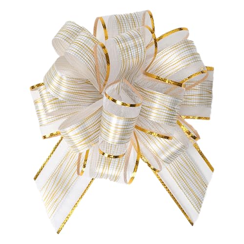 HEVIBK 10 Stück Geschenk Schleife,Geschenkbänder Dekoschleifen für Basteln Verpacken Hochzeit Geburtstag Geschenkverpackung (Weiß) von HEVIBK