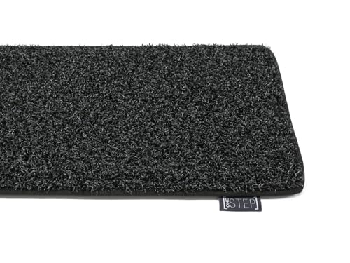 HEVO oneSTEP Stufenmatte für Wohnmobil & Wohnwagen – rutschfeste Trittstufe mit Reinigungseffekt – Hochwertige Matte in Rot, Grau, Schwarz oder Braun – Ideal für Camping & Outdoor 50 x 20cm mit Gurt von HEVO