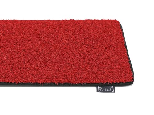 HEVO oneSTEP Stufenmatte für Wohnmobil & Wohnwagen – rutschfeste Trittstufe mit Reinigungseffekt – Hochwertige Matte in Rot, Grau, Schwarz oder Braun – Ideal für Camping & Outdoor 50 x 20cm mit Gurt von HEVO