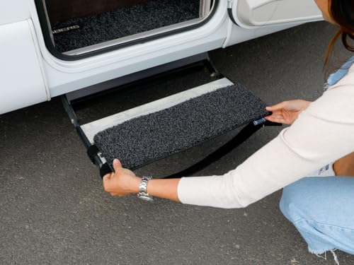 HEVO oneSTEP Stufenmatte für Wohnmobil & Wohnwagen – rutschfeste Trittstufe mit Reinigungseffekt – Hochwertige Matte in Rot, Grau, Schwarz oder Braun – Ideal für Camping & Outdoor Medium 52 x 28cm von HEVO