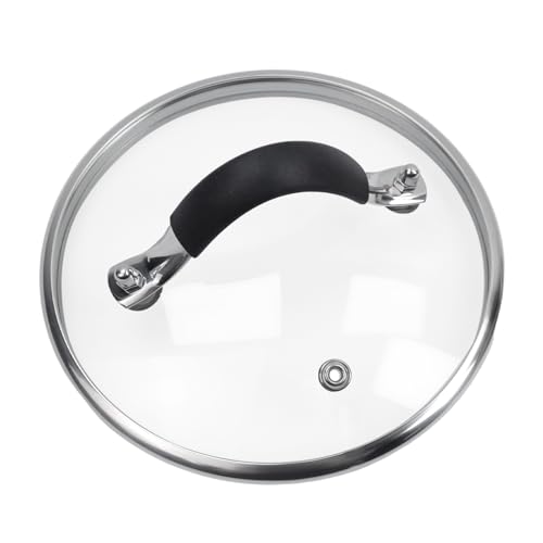 HEVSTIL 16,5 cm Deckel aus gehärtetem Glas mit Edelstahlrand und Griff - hitzebeständig, spülmaschinenfest - universell passend für Töpfe, Pfannen und Bratpfannen von HEVSTIL