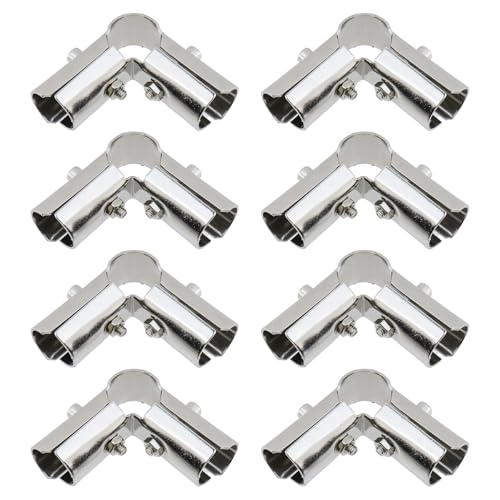 HEVSTIL 8 Sets 90°-Strukturrohrverbinder - 3-Wege-T-Style-Metallbeschläge für 25 mm Rohre, ideal für Geländer, Regale, Handläufe und DIY-Rohrprojekte (Silber-Finish) von HEVSTIL