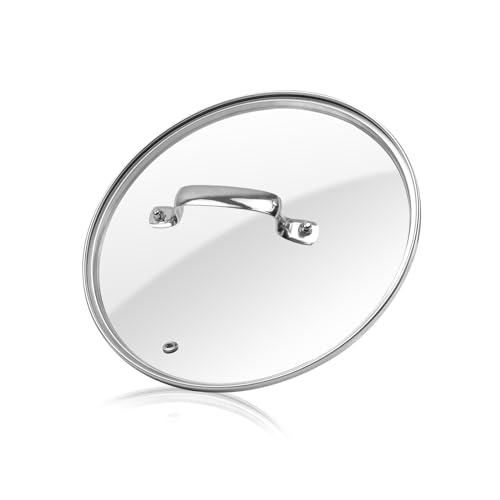 HEVSTIL Deckel aus gehärtetem Glas, 22,9 cm, transparenter Glasdeckel mit Stahlgriff HEVSTIL Deckel aus gehärtetem Glas, 22,9 cm, transparenter Glasdeckel mit Stahlgriff von HEVSTIL