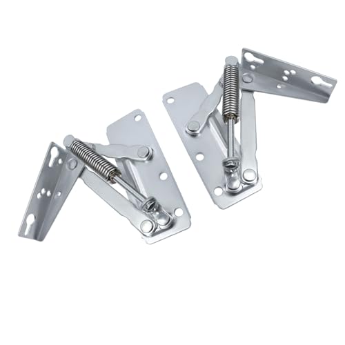 HEVSTIL Top Lift Stützhalterung mit 80° Federscharnier – robuste Klappbett- & Sofa-Unterstützung Hardware – inklusive linken und rechten Scharnieren, einfache DIY-Installation, Weiß von HEVSTIL