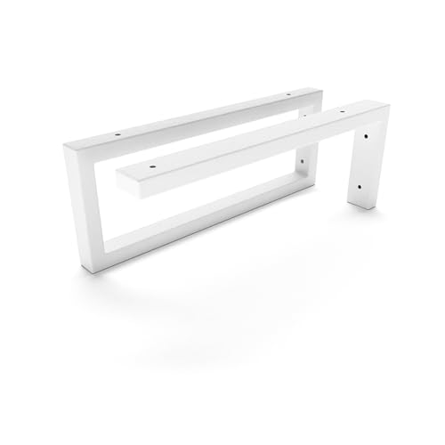 HEVVA Set Waschtischhalterung 20/25/30/35/40/45 cm | RHEIN-MAIN | Aufsatz-Waschbecken, Schwerlastträger, Wandkonsole, Waschtischplatte Unterbau | (2er Set - Weiß, 40 cm) von HEVVA