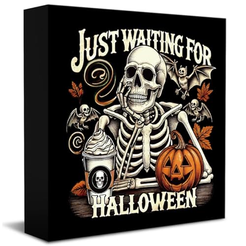 Halloween-Dekoration für Zuhause, Vintage-Totenkopf-Skelett, Kaffee, Halloween-Dekorationen, Innenbereich, Urlaub, Schreibtisch, Dekoration für Zuhause, Tisch, Badezimmer, Büro, Geschenke für Mädchen von HEWBE