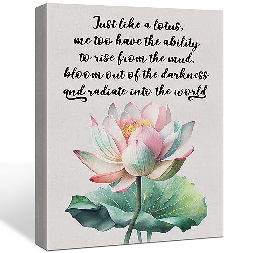 Inspirierendes Geschenk Just Like a Lotus Leinwand Poster Wanddekoration Gerahmte Schrift Druck Gemälde für Home Office Wandkunst Dekoration 29,2 x 38,1 cm von HEWBE