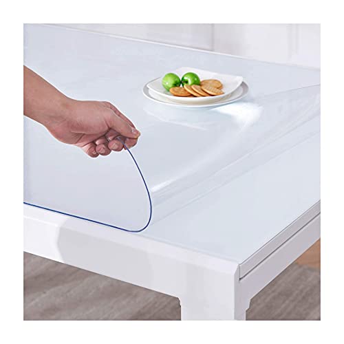 Rechteckig Transparente PVC Tischdecke Glasklar Tischfolie,Wasserdicht Hitzebest?Ndig Kratzfest Leicht Zu Reinigen Hochfest,Geeignet FüR KüChe Couchtisch Und Garten(Dicke:1.5mm,Gr??e:100x180cm) von HEWE