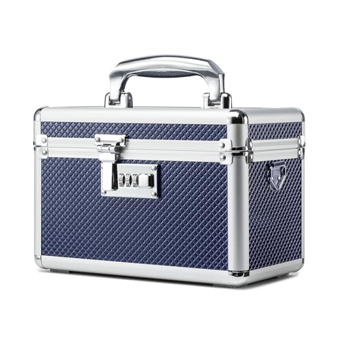 HEWEI WORKS Aufbewahrungsbox mit Zahlenschloss, abschließbare Medikamentenbox, leere Erste-Hilfe-Box, Sicherheitsbox, vielseitige abschließbare Box für Zuhause und im Freien (Blue, Small) von HEWEI WORKS