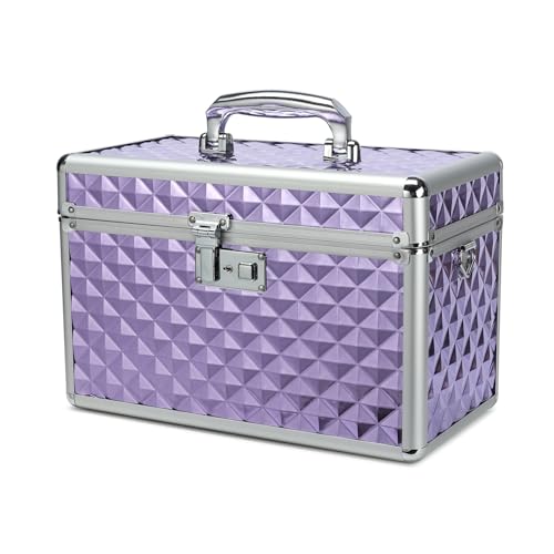 HEWEI WORKS Medizin box, abschließbare Medikamentenbox, leere Erste-Hilfe-Box, Sicherheitsbox, vielseitige abschließbare Box für Zuhause und im Freien (Purple, Large) von HEWEI WORKS