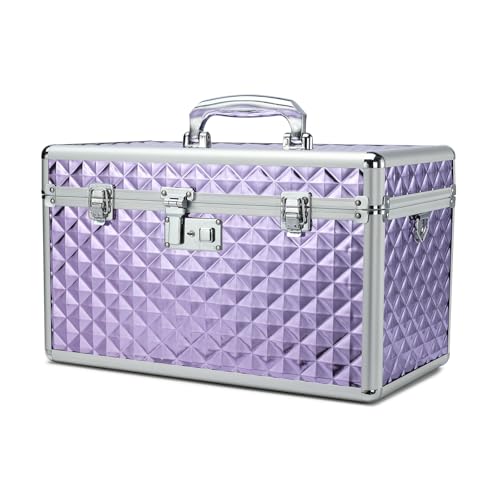 HEWEI WORKS Medizin box, abschließbare Medikamentenbox, leere Erste-Hilfe-Box, Sicherheitsbox, vielseitige abschließbare Box für Zuhause und im Freien (Purple, X-Large) von HEWEI WORKS