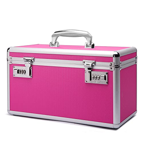 HEWEI WORKS Medizinbox mit Kombination. 36.1x18.3x20.8cm, Geeignet für die Lagerung von Medikamenten und wichtigen persönlichen Gegenständen. Einschließlich Kleiner tragbarer Pillendose (rosé/groß) von HEWEI WORKS
