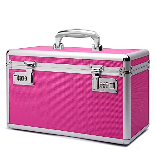 HEWEI WORKS Hohe Kapazität Medizinbox, 37.8x22.3x23.8cm, Geeignet für die Lagerung von Medikamenten und wichtigen persönlichen Gegenständen. In Kleiner Pillendose Enthalten (rosa) von HEWEI WORKS