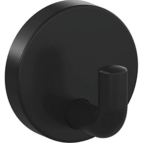 HEWI 477.90B010 90 Mantelhaken 477.90.010 Höhe 50 mm, Tiefe 45 mm, Polyamid tiefschwarz, Farbe: schwarz matt von HEWI