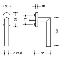 HEWI Fenstergriff 162PCFG.2 Kunststoff 10 mm Vierkantgröße 7 mm von HEWI