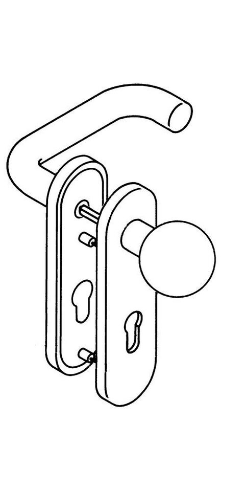 HEWI Türbeschlag Feuerschutzgarnitur 111R13.113 Kunststoff 90 D/K für Türstärke 38-48 mm PZ abgerundet DIN links / rechts von HEWI