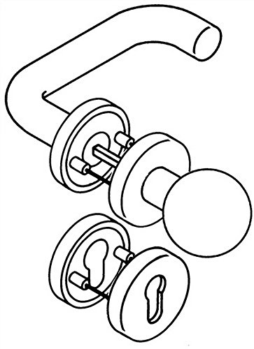 Rosetten-Drückergrt.111R/123.23R/305...R/306.23 PZ TS38,1-48mm reinweiß von HEWI