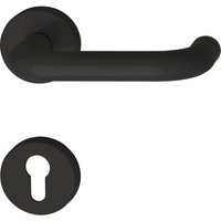 Türbeschlag 111.23 r Türgriff für Innentür auf Rosette pz Polyamid, tiefschwarz Türbeschlag 111.23 r Türgriff für Innentür auf Rosette pz Polyamid, tiefschwarz von HEWI
