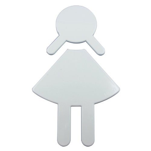 WC-Beschilderung "Frau" | Nylon | weiß | Höhe: 150 mm | selbstklebend | 1 Stück von HEWI