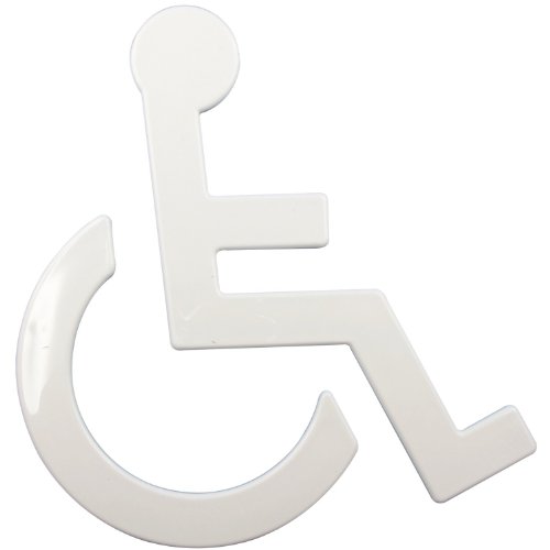 WC-Beschilderung "Rollstuhl" | Nylon | weiß | Höhe: 150 mm | selbstklebend | 1 Stück von HEWI
