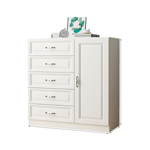HEWOOJA Schubladenschrank Wohnzimmerschrank, Schlafzimmer, Weiße Schublade, Schrank, Schrank, Einfacher Moderner Schrank Schubladen Schrank (Color : White, Size : F) von HEWOOJA