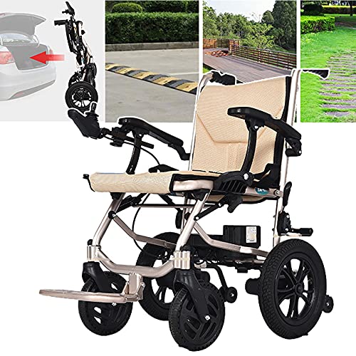 HEWXWX Elektrischer Rollstuhl Leichter Rollstuhl - Faltbar (14kg), Dual Control System/Batterielebensdauer 12 Meilen, Geeignet FüR äLtere Menschen Und Behinderte von HEWXWX