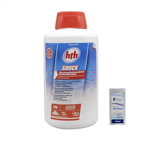 HTH Shock Pulver – 4 kg | Schockchlor, Chlor, nicht stabilisiert – Schockdesinfektion – Calciumhypochlorit mit schneller Auflösung + 10 HP-Tests 6 in 1 HTH Shock Pulver – 4 kg | Schockchlor, Chlor, nicht stabilisiert – Schockdesinfektion – Calciumhypochlorit mit schneller Auflösung + 10 HP-Tests 6 in 1 von HEXAGON PISCINE ET SPA