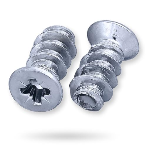 HEXATON Euroschrauben mit Senkkopf - 6,3 x 24 mm - 100 Stück - Möbelschrauben für Scharniere, Schubladenführungen von HEXATON