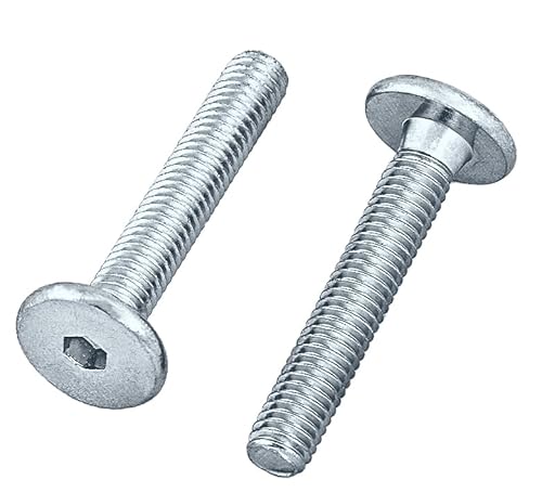 HEXATON Flachkopfschrauben mit Innensechskant M6 x 10 mm – Vollgewinde – 100 Stück – Stahl verzinkt – Möbelschrauben mit Flachkopf HEXATON Flachkopfschrauben mit Innensechskant M6 x 10 mm – Vollgewinde – 100 Stück – Stahl verzinkt – Möbelschrauben mit Flachkopf von HEXATON