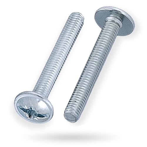 HEXATON Kreuzschlitzschrauben mit Linsenkopf mit Flansch Pozidriv – M4 x 22 mm – 100 Stück – DIN 967 – Vollgewinde – Stahl verzinkt von HEXATON