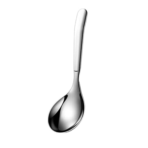 HEXEH Löffel 316 Edelstahl-Löffel, Haushalts-Esslöffel, Suppenlöffel for Erwachsene, verdickter Löffel mit flachem Boden Dessertlöffel (Color : A) von HEXEH