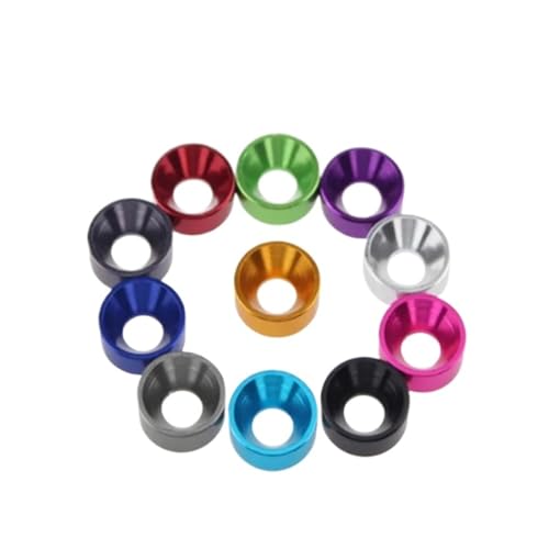 10/20/50/100 teile/los aluminium senkscheibe m2 m2.5 M3 M4 M5 M6 bunte Eloxiert Senkkopf Bolzen Unterlegscheiben Dichtung(M2,100pcs,Deep blue) von HEXHUASR