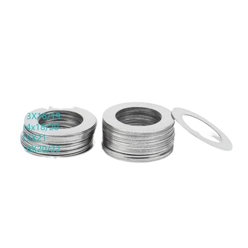 10–100 Stück 0,1 mm 0,2 mm 0,3 mm 0,5 mm 1 mm Edelstahl-Unterlegscheibe, dünne Dichtung, hochpräzise Einstelldichtung M1.6 bis M30(M6x10 50pcs,0.1mm Thickness) von HEXHUASR