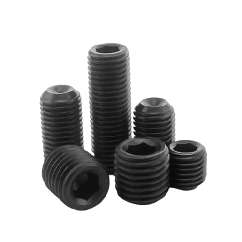 10–50 Stück DIN916 Innensechskantschraube M1.6 M2 M2.5 M3 M3.5 M4 M5 M6 M8 Edelstahl schwarzer Stahl Ringschneide Madenschraube(Steel with black,10MM_M4 20PCS) von HEXHUASR