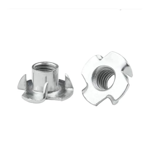 10–50 Stück M2 M3 M4 M5 M6 M8 M10 M12 1/4-20UNC Holzeinsatz Vierkrallenmutter Lautsprechermutter T-Mutter Blindzinken-T-Stück Möbelmutter(20PCS,M8) von HEXHUASR