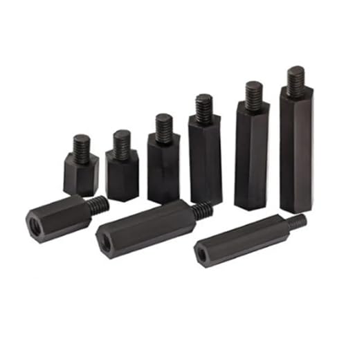 10–50 Stück Nylon-Abstandshalter M2 M2.5 M3 M4 M5 M6 * L + 6 weiß schwarz PCB Nylon-Abstandshalter Abstandssäule Kunststoffschrauben(Black,18mm) von HEXHUASR
