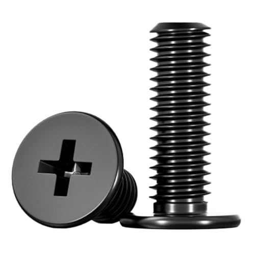 10-50 Stück flache schwarze Stahlkreuzschrauben mit ultradünnem flachem Waferkopf CM M1.6 M2 M2.5 M3 M4 M5 M6(X16mm) von HEXHUASR