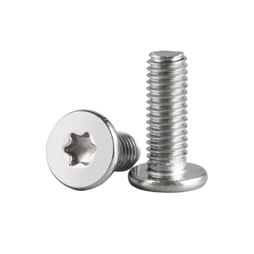 10 Stück M1.6 M2 M2.5 M3 M4 M5 M6 M8 CM Sechslappen-Torx-Schrauben, ultradünn, superflach, Waferkopf, digitale Schraube aus Edelstahl 304(16mm x10pcs) von HEXHUASR