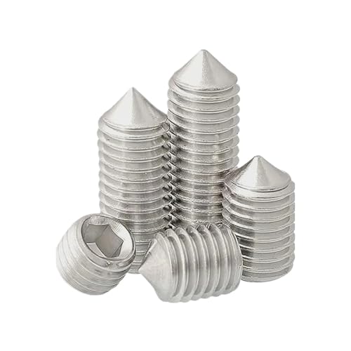 10 Stück M2 M2.5 M3 M4 M5 M6 M8 M10 M12 304 Edelstahl Sechskant-Innensechskantschrauben Kegelspitze Madenschraube(12mm x10pcs) von HEXHUASR