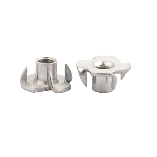 10 Stück M4 M5 M6 M8 1/4-20 5/16 3/8 Edelstahleinsatz Vierkrallenmutter Lautsprechermutter T-Mutter Blindzinken-T-Stück Möbelmutter(M6 10PCS) von HEXHUASR